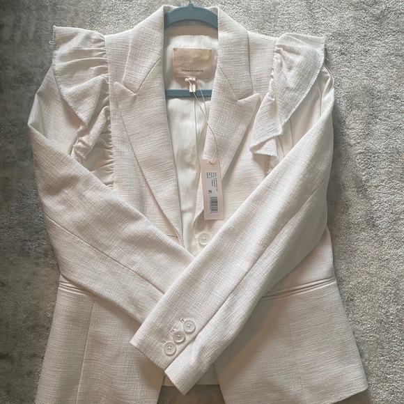 Rebecca Taylor SLUB SUITING RUFFLE JACKET - Picture 5 of 7